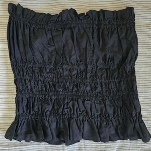 Trois Smocked Black Cropped Tube Top Size 3 (L) MSRP $115